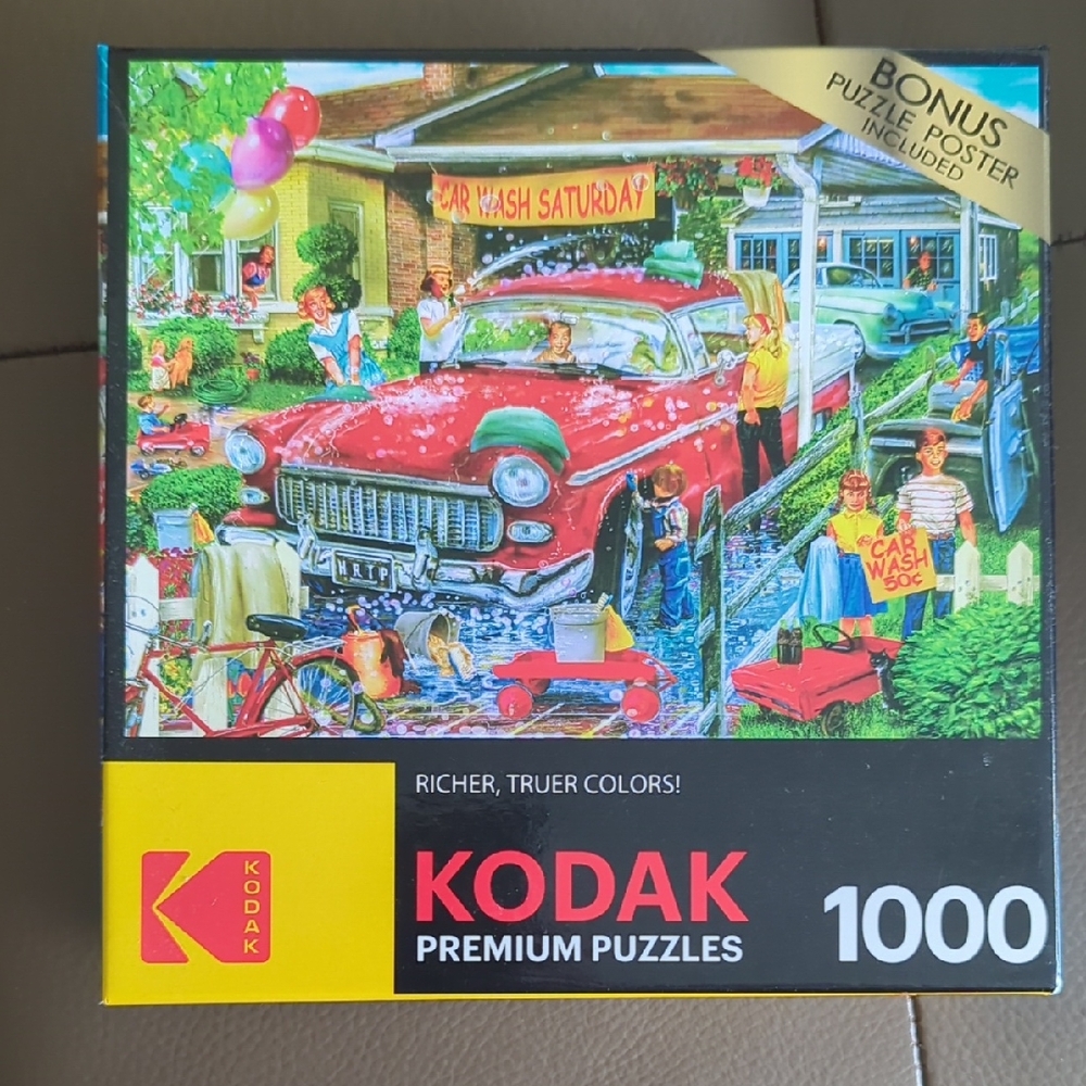 Kodak Red and Yellow Retro Premium Puzzle 1000 Pieces. With Poster.